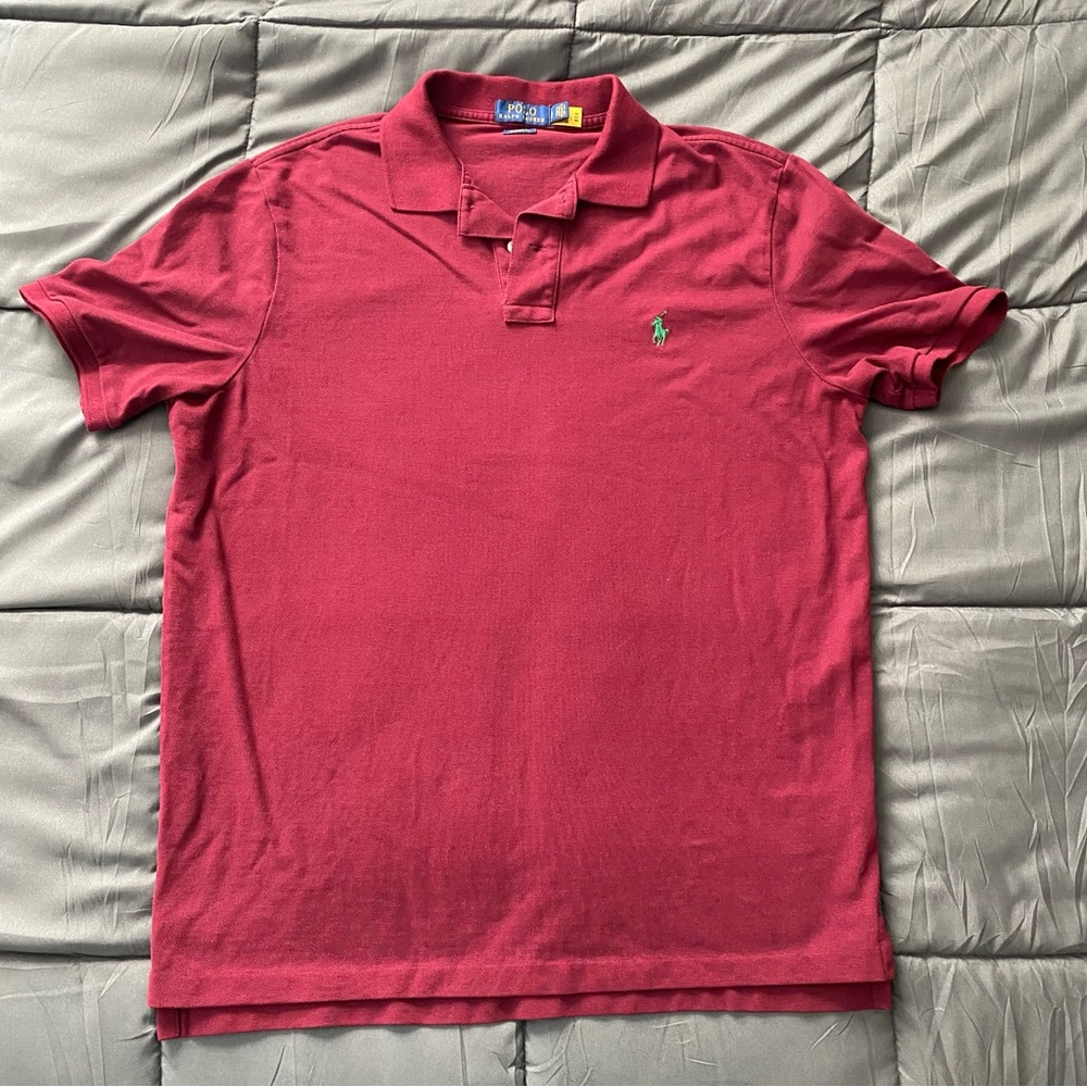 Ralph Lauren Polo Shirt | Classic Fit | Large - Maroon Red